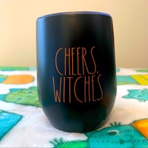 BNWT Rae Dunn Black Stainless Steel CHEERS WITCHES Wine Tumbler